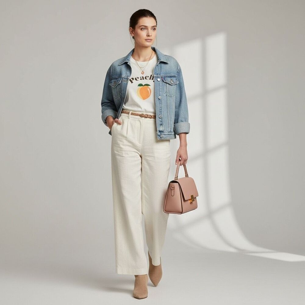 South Parade Peachy Graphic Tee Shirt XS | White Pima Cotton Crewneck Soft